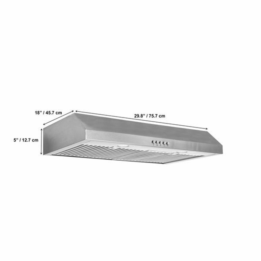 * Aria 30-In Under Cabinet Range Hood In Stainless Steel With Charcoal Filter Discounts | Range Hoods