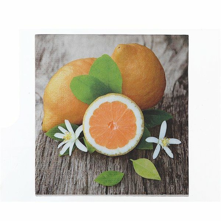 * Ih Casa Decor 20 Pack Luncheon 3 Ply Napkin (Lemons) Set Of 6 Classical | Kitchenware