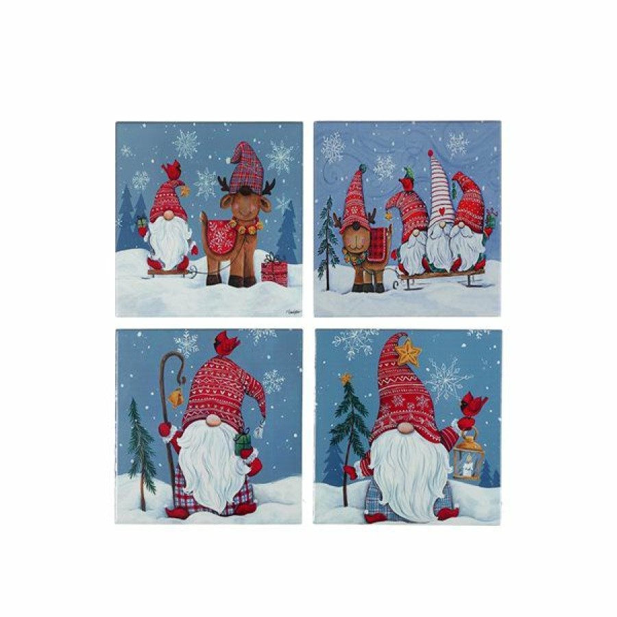 * Ih Casa Decor 8-In Square Ceramic Trivet (Gnome) Set Of 4 Flash Sale | Kitchenware