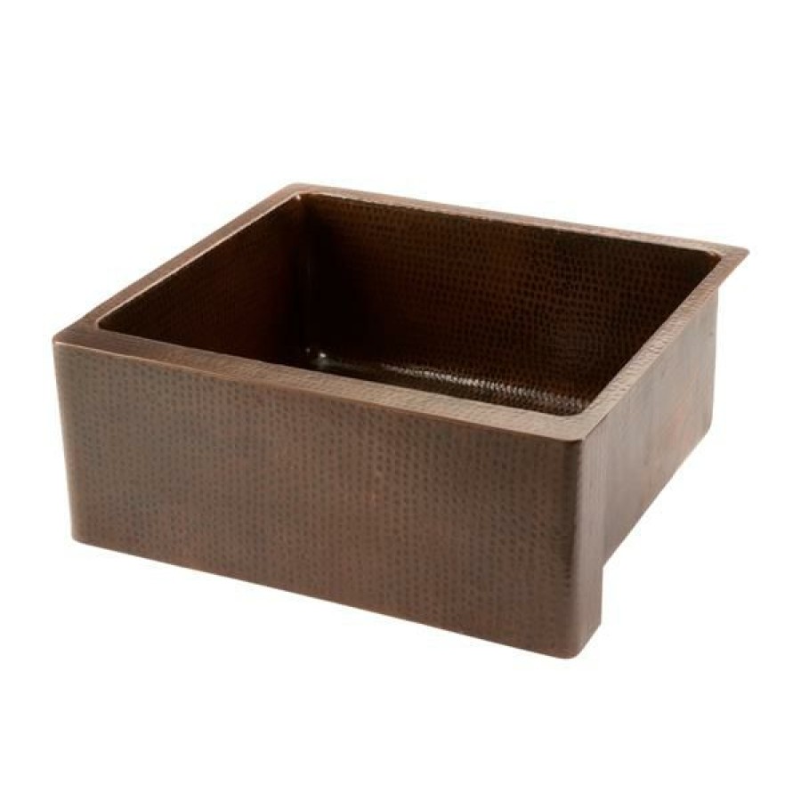 * Featured Premier Copper Products 25-In Copper Apron Sink With Drain | Kitchen Sinks