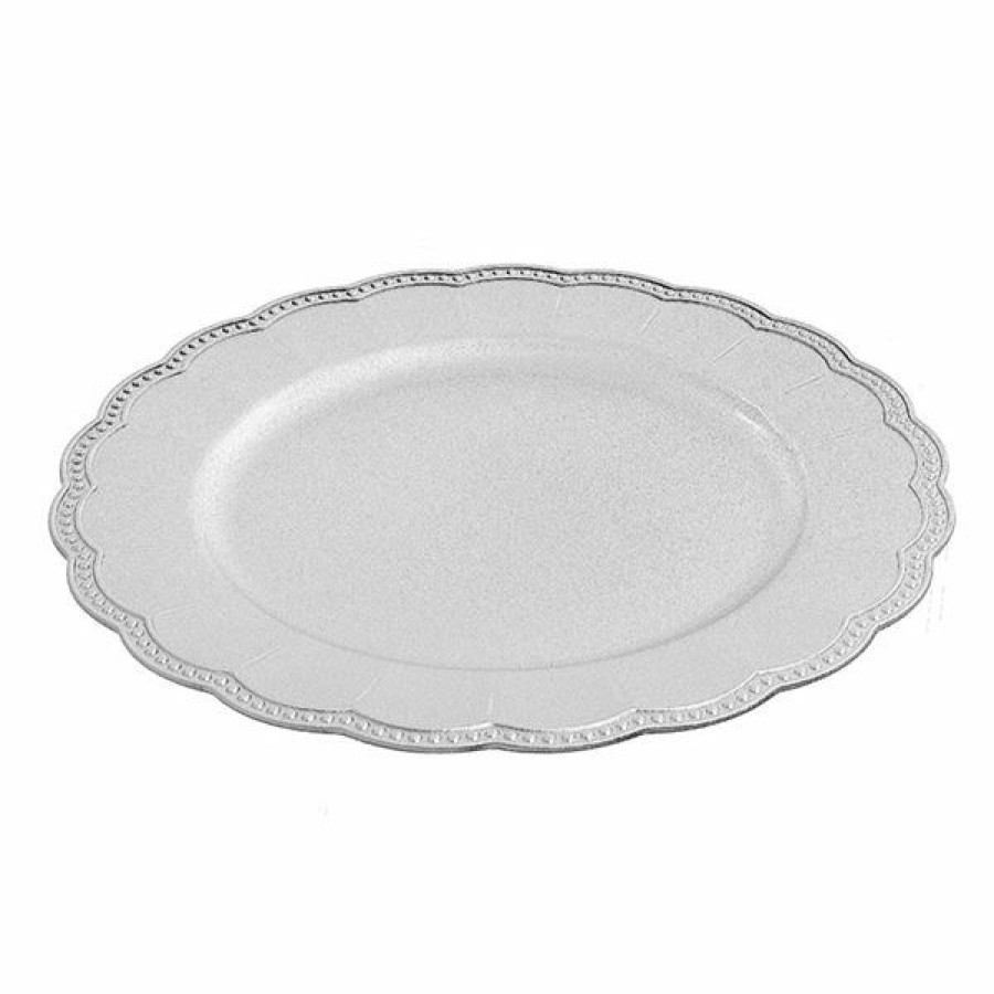 * Ih Casa Decor Silver Round Charger Plate 6-Piece Limit Offer | Kitchenware