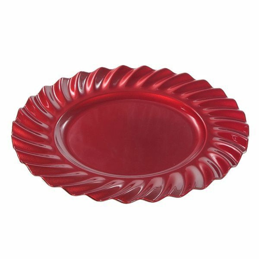 * Ih Casa Decor 6-Piece Red Wavy Charger Plate Outlet Sale | Kitchenware