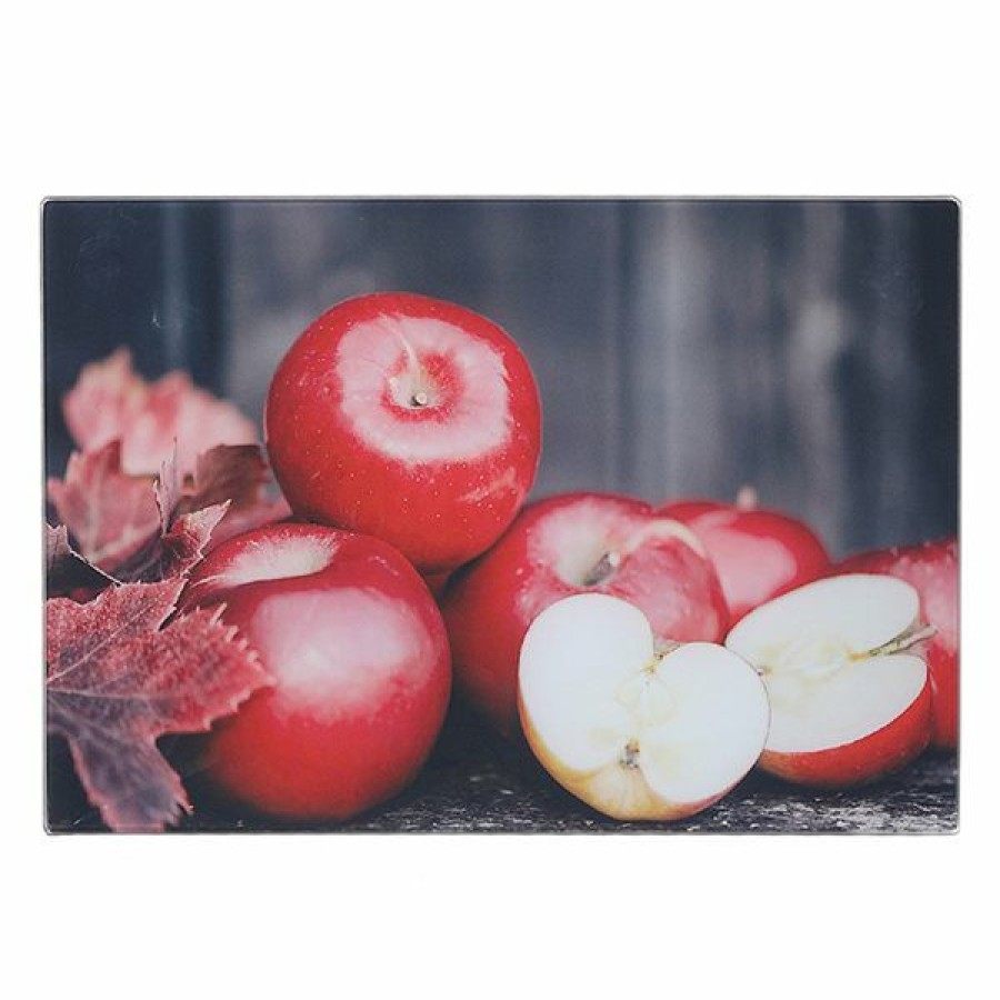 * Ih Casa Decor 8-In X 12-In Red Apples Glass Cutting Board Set Of 2 Discount | Kitchenware