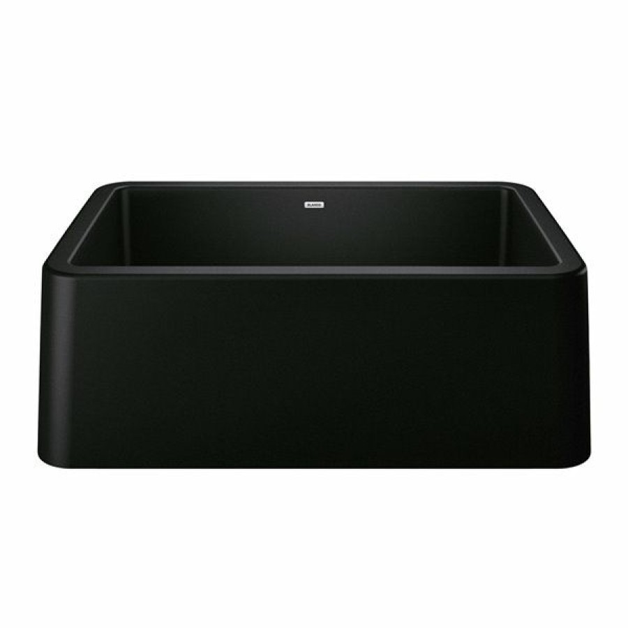 * Exclusive Design Blanco Ikon Undermount Apron Front/Farmhouse 30-In X 19-In Coal Black Single Bowl Kitchen Sink | Kitchen Sinks