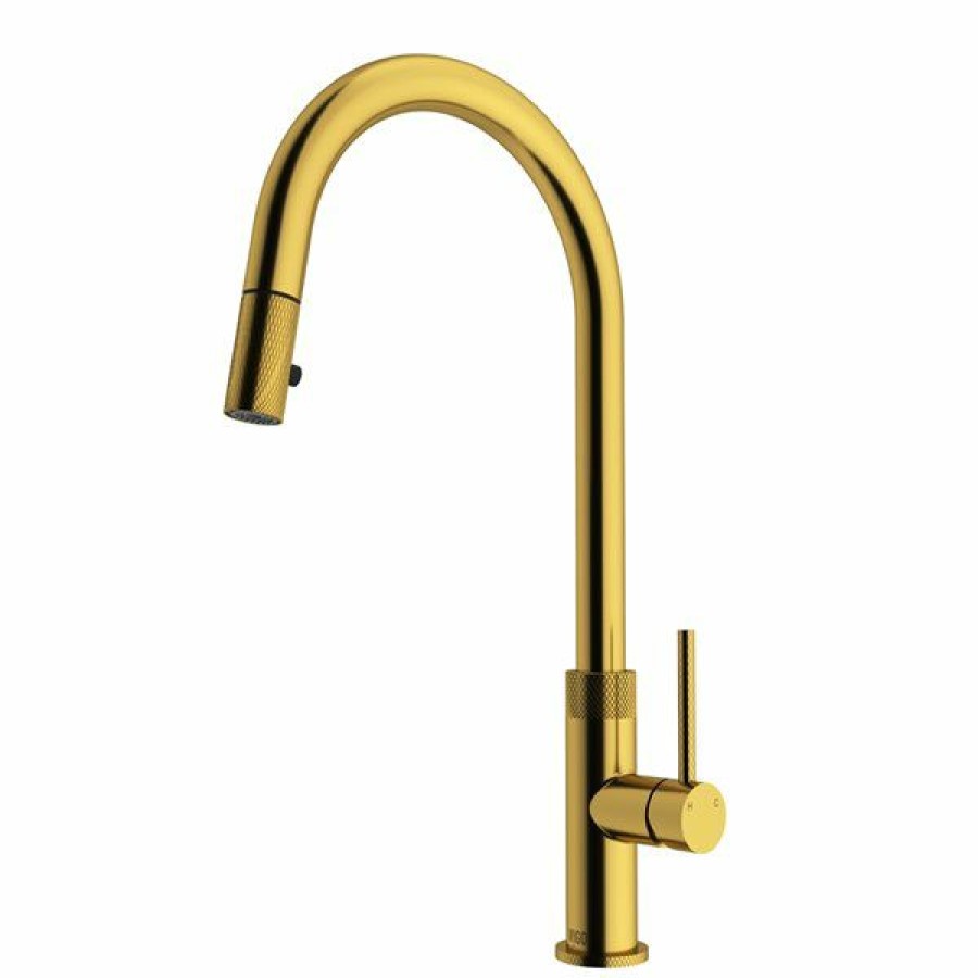 * Vigo Bristol 1-Handle Deck Mount Pull-Down Handle/Lever Commercial/Residential Kitchen Faucet, Matte Brushed Gold Discount | Kitchen Faucets