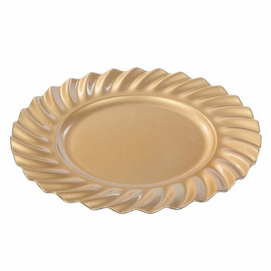 * Ih Casa Decor 6-Piece Gold Wavy Charger Plate Less Expensive | Kitchenware