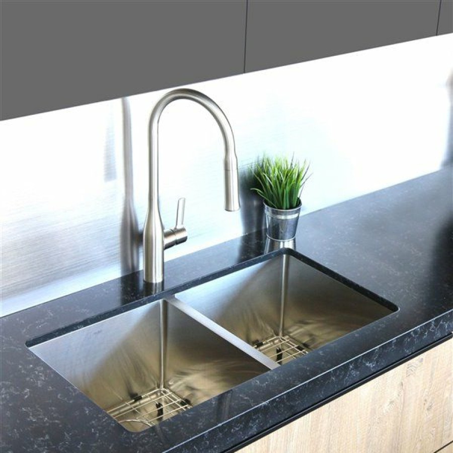 * Stylish 32-In Double Bowl Undermount Stainless Steel Kitchen Sink Discount | Kitchen Sinks