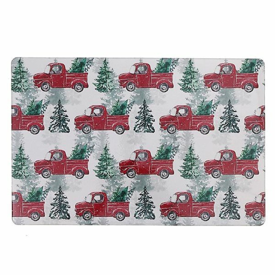 * Ih Casa Decor Red Trucks With Trees Plastic Placemats Set Of 12 Cheap | Kitchenware