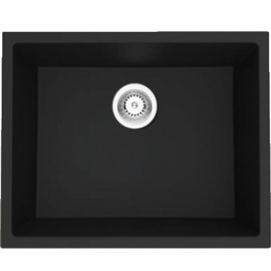 * American Imaginations Undermount 18-In X 20-In Black Composite Granite Single Bowl Kitchen Sink Cheap | Kitchen Sinks