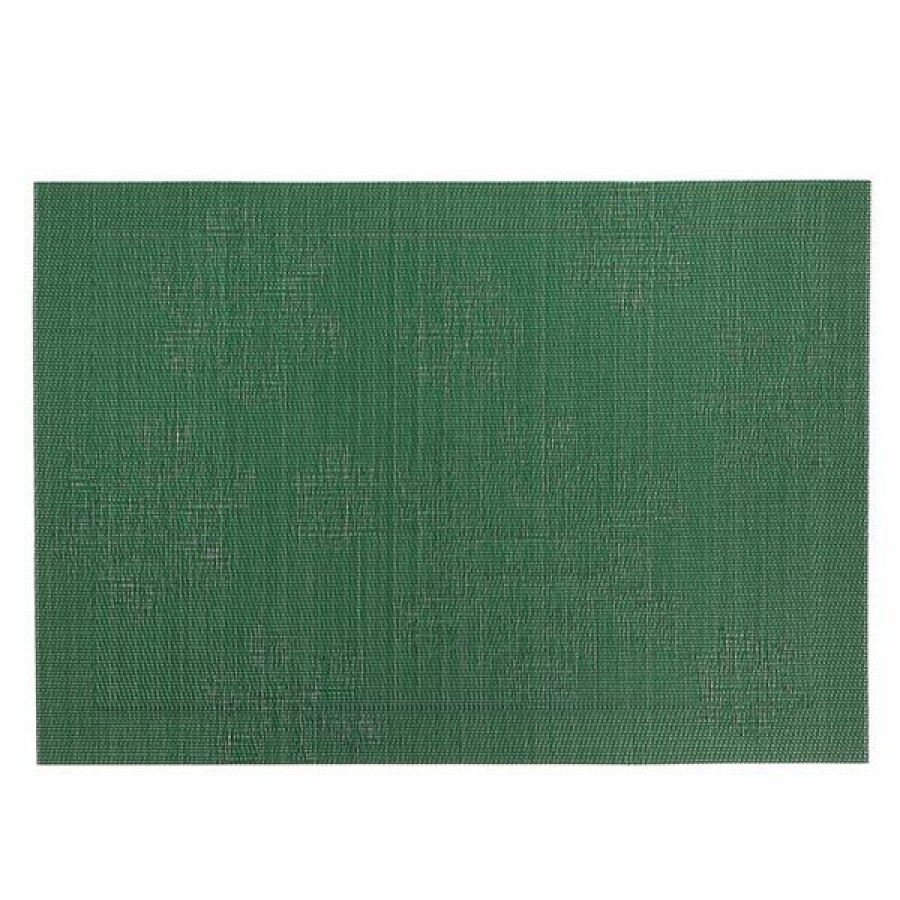 * Large Choice Ih Casa Decor Green Snowflakes Vinyl Rectangle Placemats 12-Pack | Kitchenware