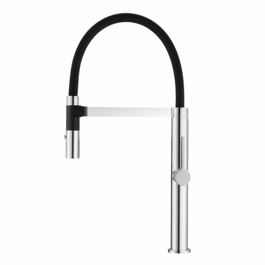 * Akuaplus Clara 1-Handle Magnetic Kitchen Faucet Chrome/Matt Black Online | Kitchen Faucets