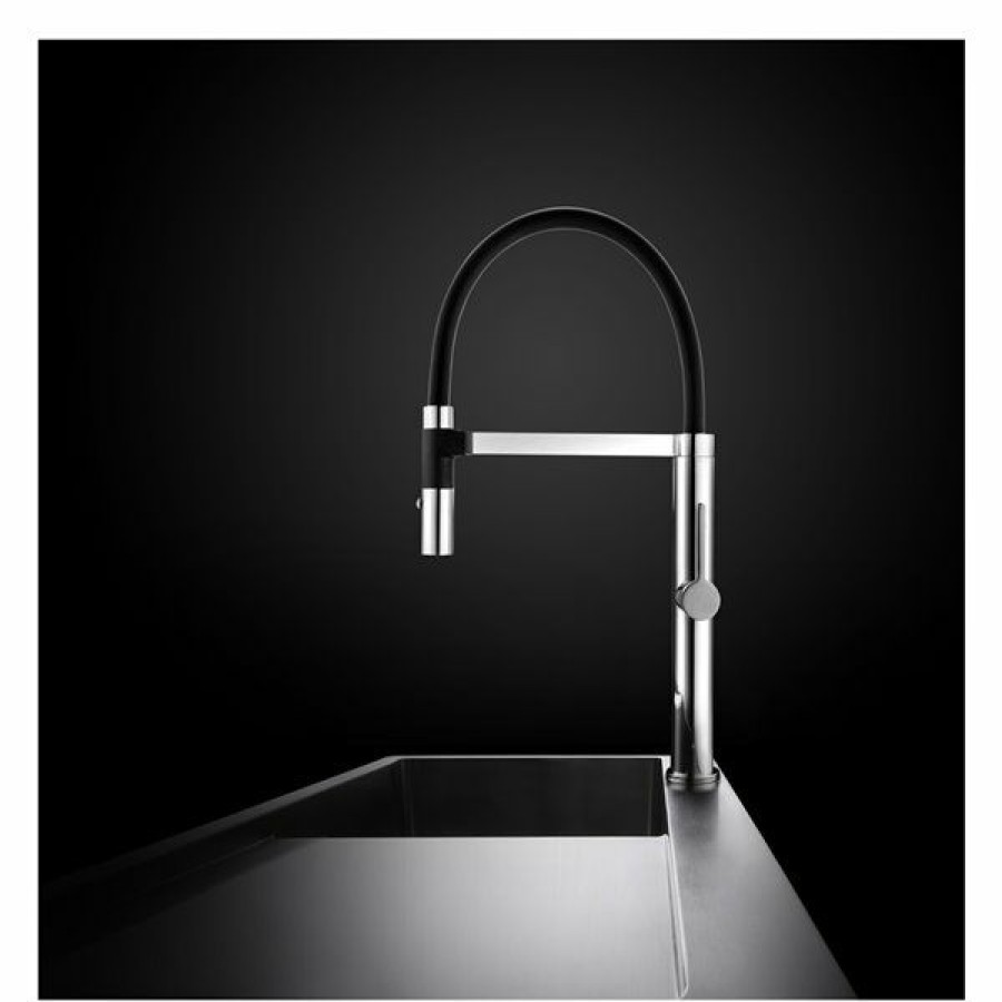 * Akuaplus Clara 1-Handle Magnetic Kitchen Faucet Chrome/Matt Black Online | Kitchen Faucets