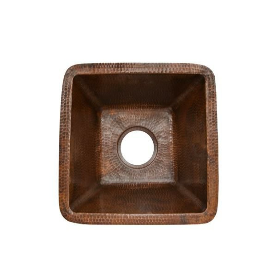 * Top Sell Premier Copper Products 15-In Copper Square Sink | Kitchen Sinks