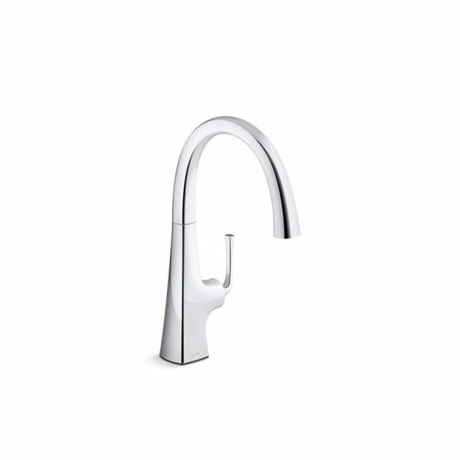 * Large Choice Kohler Graze Chrome Bar Sink Faucet With Swing Spout | Kitchen Faucets