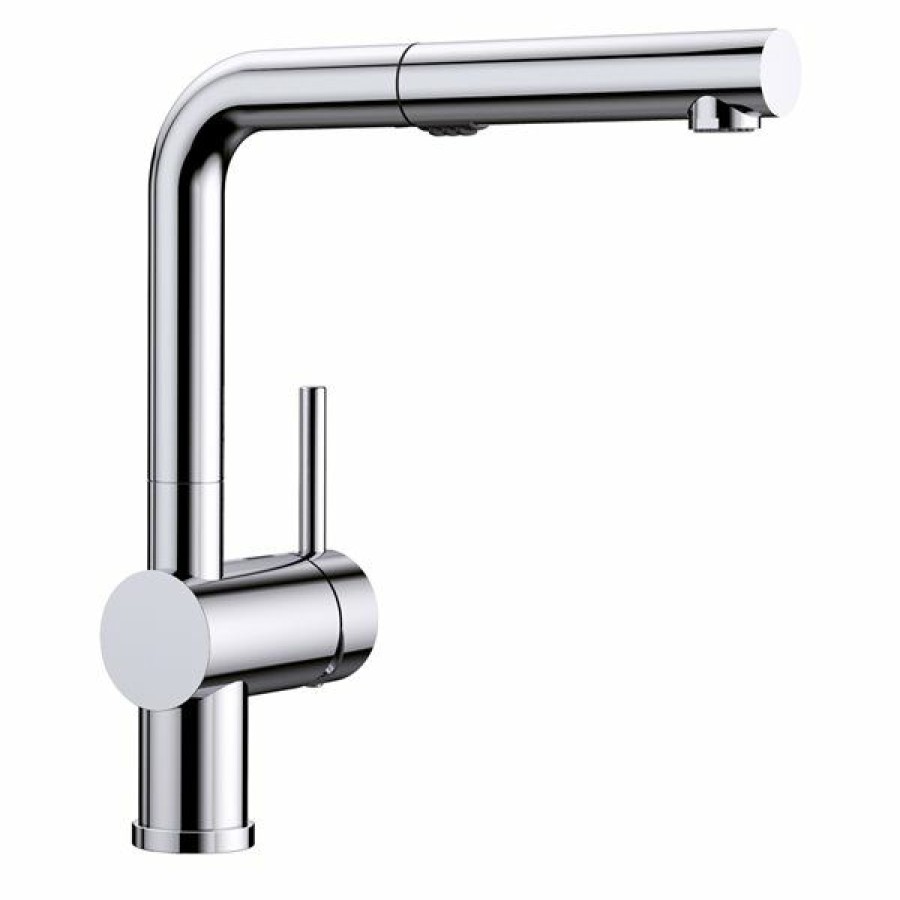 * Blanco Linus Chrome 1-Handle Deck Mount Pull-Out Handle/Lever Residential Kitchen Faucet Cheap | Kitchen Faucets