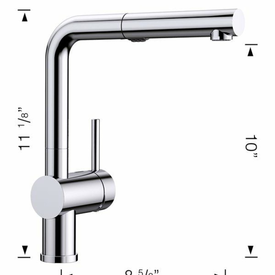 * Blanco Linus Chrome 1-Handle Deck Mount Pull-Out Handle/Lever Residential Kitchen Faucet Cheap | Kitchen Faucets