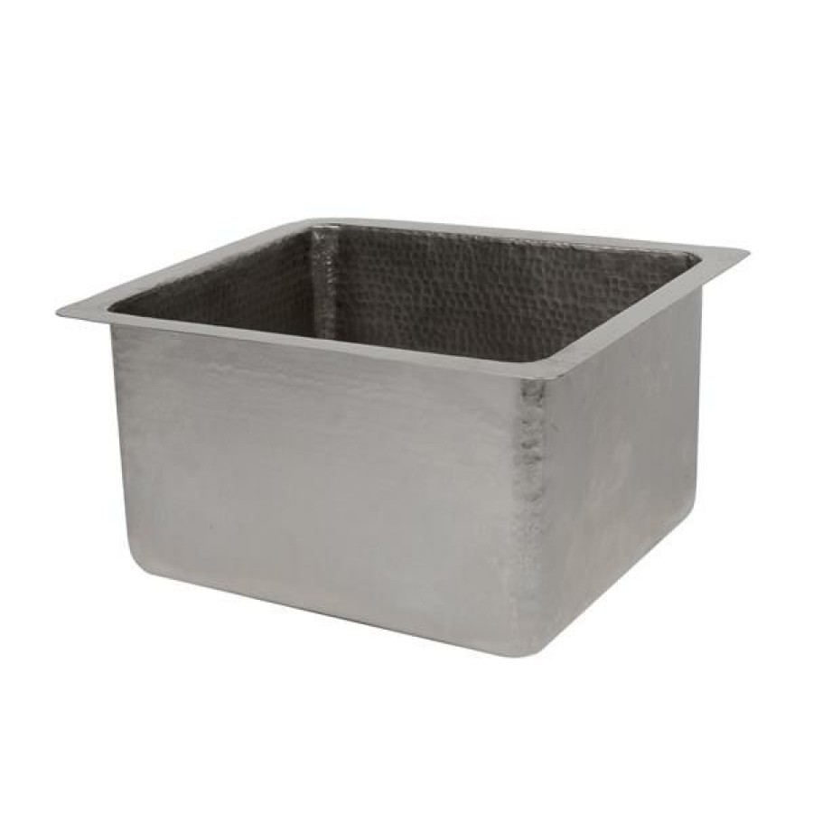 * Featured Premier Copper Products 16-In Electroless Nickel Rectangle Sink | Kitchen Sinks