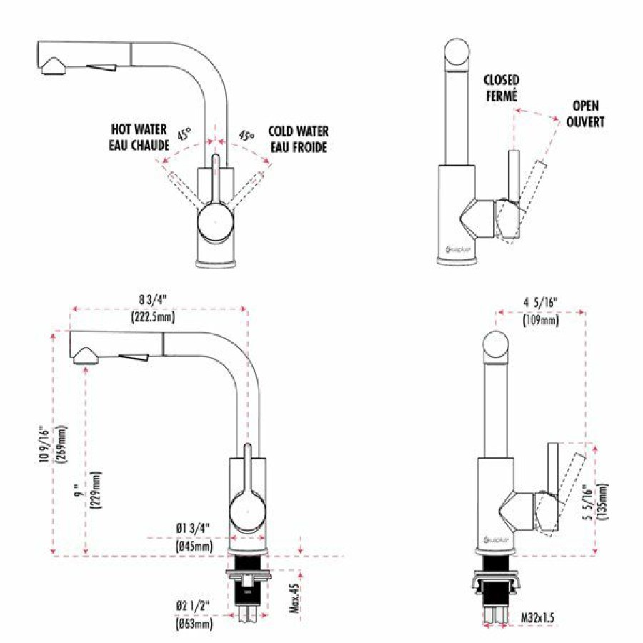 * Akuaplus Anna Kitchen Faucet Chrome Outlet Sale | Kitchen Faucets