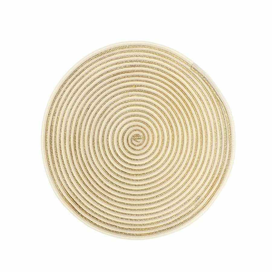 * Attractive Ih Casa Decor Woven Gold Shimmer Round Placemats 12-Pack | Kitchenware