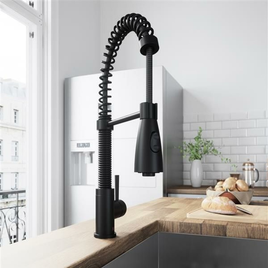 * Vigo Brant Pull-Down Spray Kitchen Faucet Matte Black Classical | Kitchen Faucets