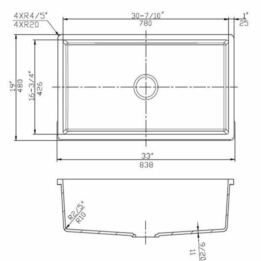 * American Imaginations 19-In X 33-In Trendy White Granite Composite Single Bowl Drop-In Residential Kitchen Sink Limit Offer | Kitchen Sinks