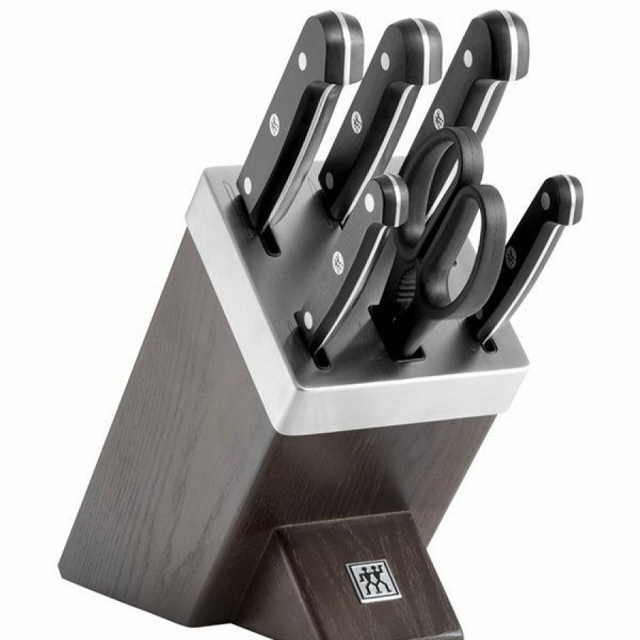 * Large Choice Zwilling Gourmet Knife Set With Self-Sharpening Block 7-Piece | Kitchenware