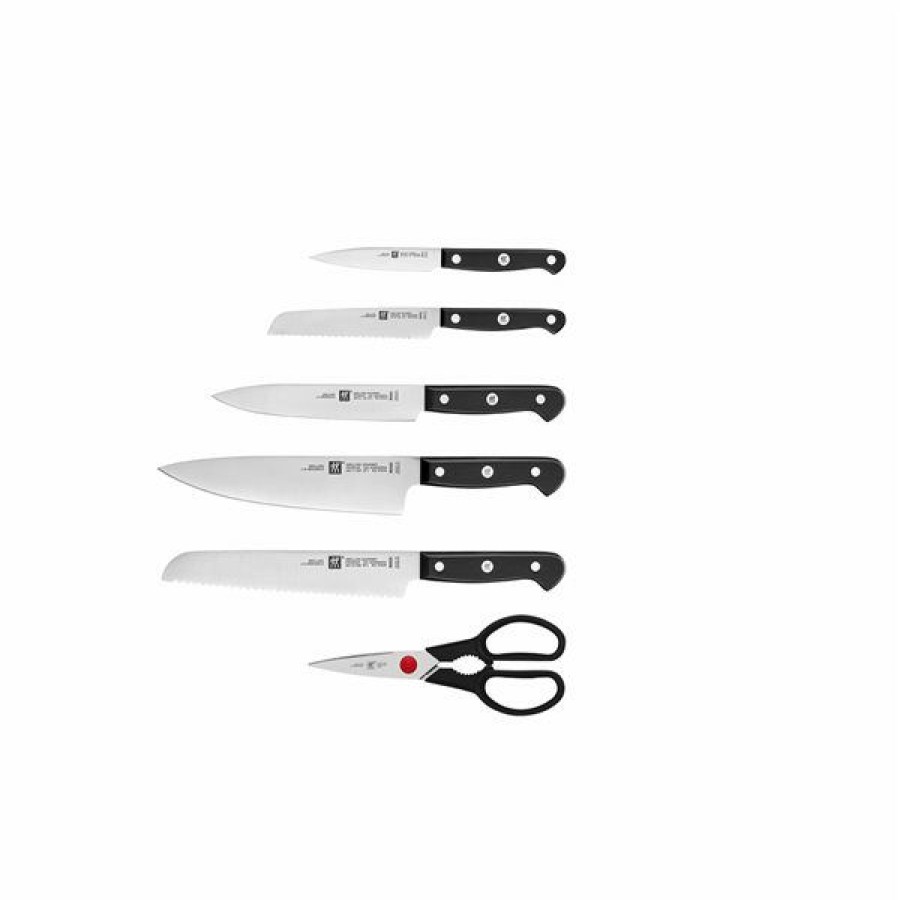 * Large Choice Zwilling Gourmet Knife Set With Self-Sharpening Block 7-Piece | Kitchenware