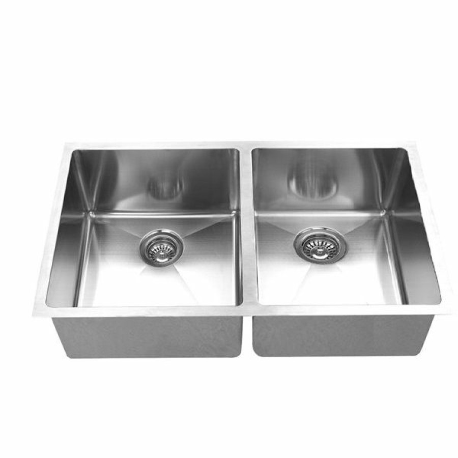 * Elegant Stainless Undermount Kitchen Sink Double Equal Bowl 18-In X 34-In Stainless Steel Exactly Discount | Kitchen Sinks