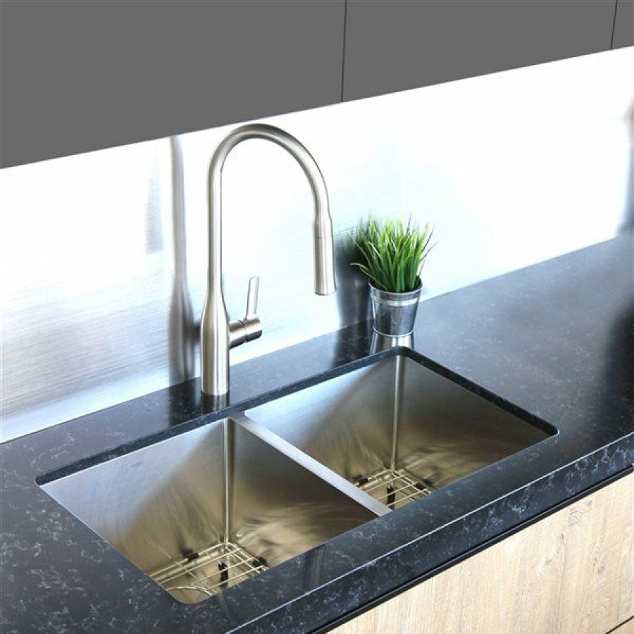 * Reliable Quality Stylish 32-In Double Bowl Undermount Stainless Steel Kitchen Sink | Kitchen Sinks