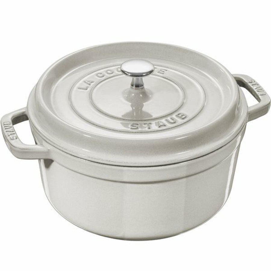 * Staub La Cocotte 6.75-L White Truffle Cast Iron Dutch Oven Sale Online | Kitchenware