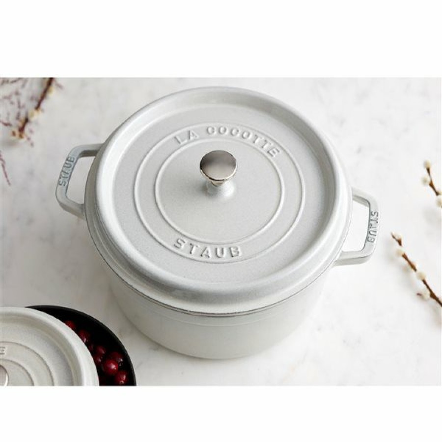 * Staub La Cocotte 6.75-L White Truffle Cast Iron Dutch Oven Sale Online | Kitchenware