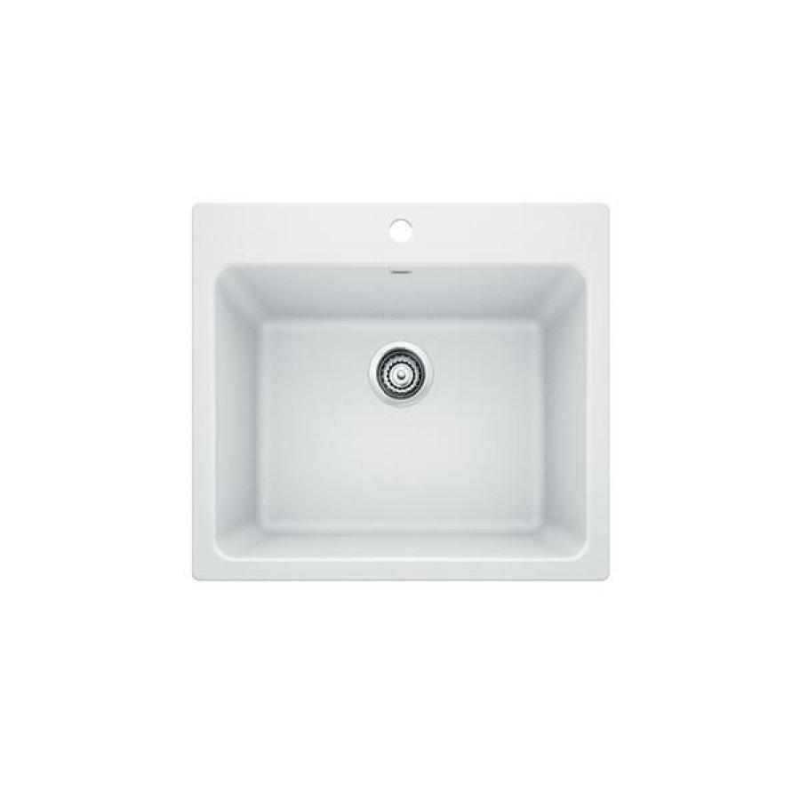 * Exclusive Design Blanco Liven Single Bowl Laundry Sink White | Kitchen Sinks