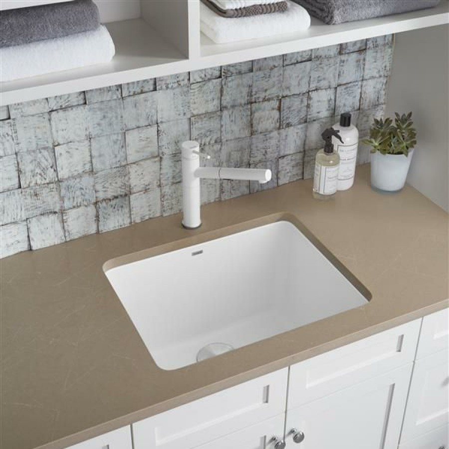 * Exclusive Design Blanco Liven Single Bowl Laundry Sink White | Kitchen Sinks