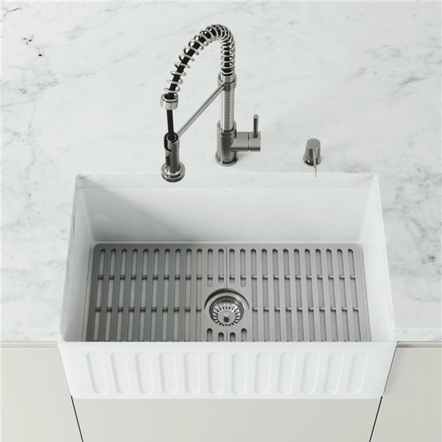 * Vigo Matte Stone White Crown Apron Front Farmhouse /Undermount Kitchen Sink Sale Online | Kitchen Sinks