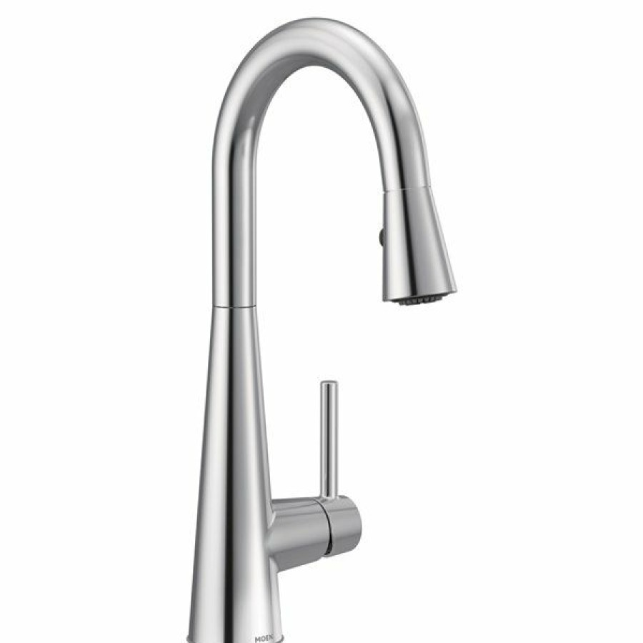 * Moen Sleek Chrome 1-Handle Deck Mount High-Arc Handle/Lever Residential Kitchen Faucet Online Sale | Kitchen Faucets