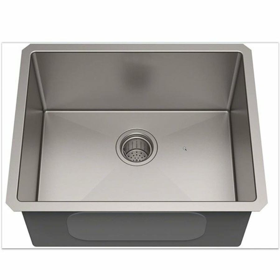 * American Imaginations 20-In X 23-In Brushed Nickel Single Bowl Drop-In Residential Kitchen Sink Limit Offer | Kitchen Sinks