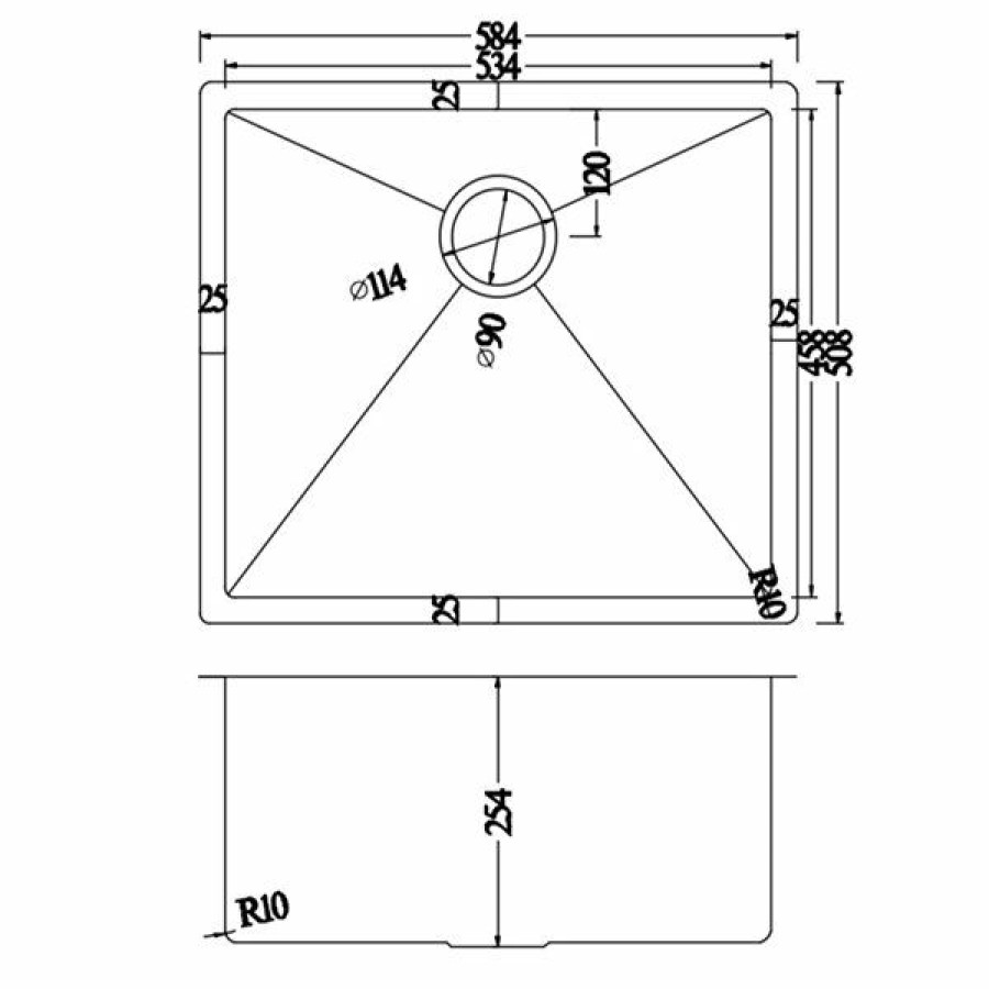 * American Imaginations 20-In X 23-In Brushed Nickel Single Bowl Drop-In Residential Kitchen Sink Limit Offer | Kitchen Sinks