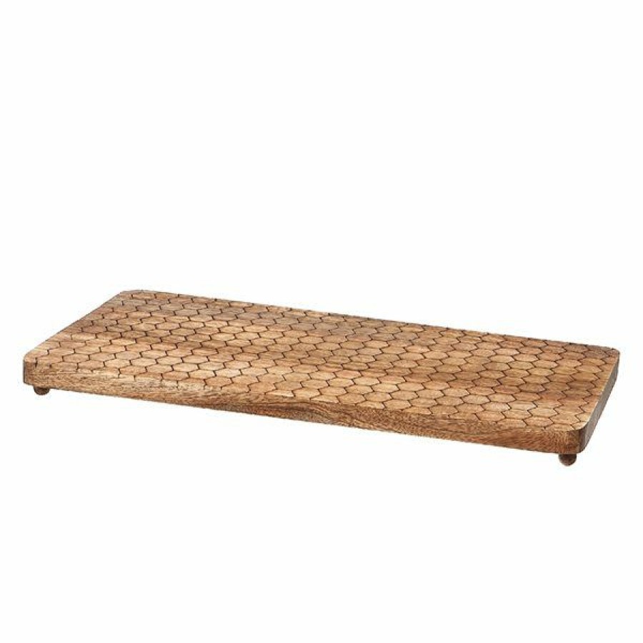 * Ih Casa Decor Mango Wood Honeycomb Cheese Board Exactly Discount | Kitchenware