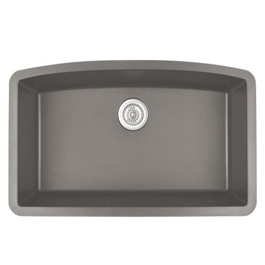 * Discount Store Karran 32.5-In Concrete Quartz Undermount Large Single Bowl Kitchen Sink | Kitchen Sinks