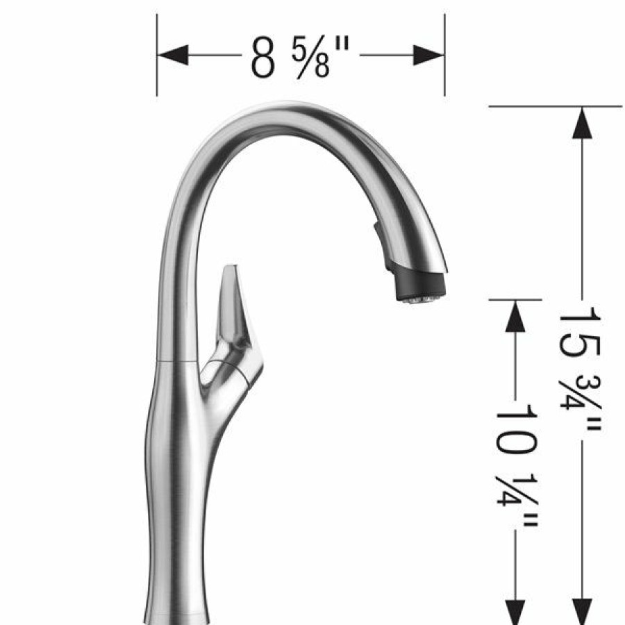 * Blanco Artona Pvd Steel 1-Handle Deck Mount Pull-Down Handle/Lever Residential Kitchen Faucet Sale Online | Kitchen Faucets