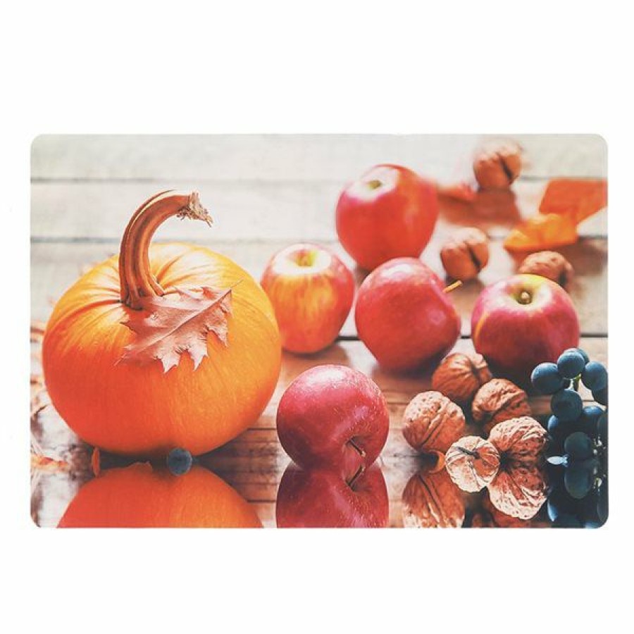 * Excellent Ih Casa Decor Plastic Rectangle Placemats With Pumpkins And Apples 12-Pack | Kitchenware