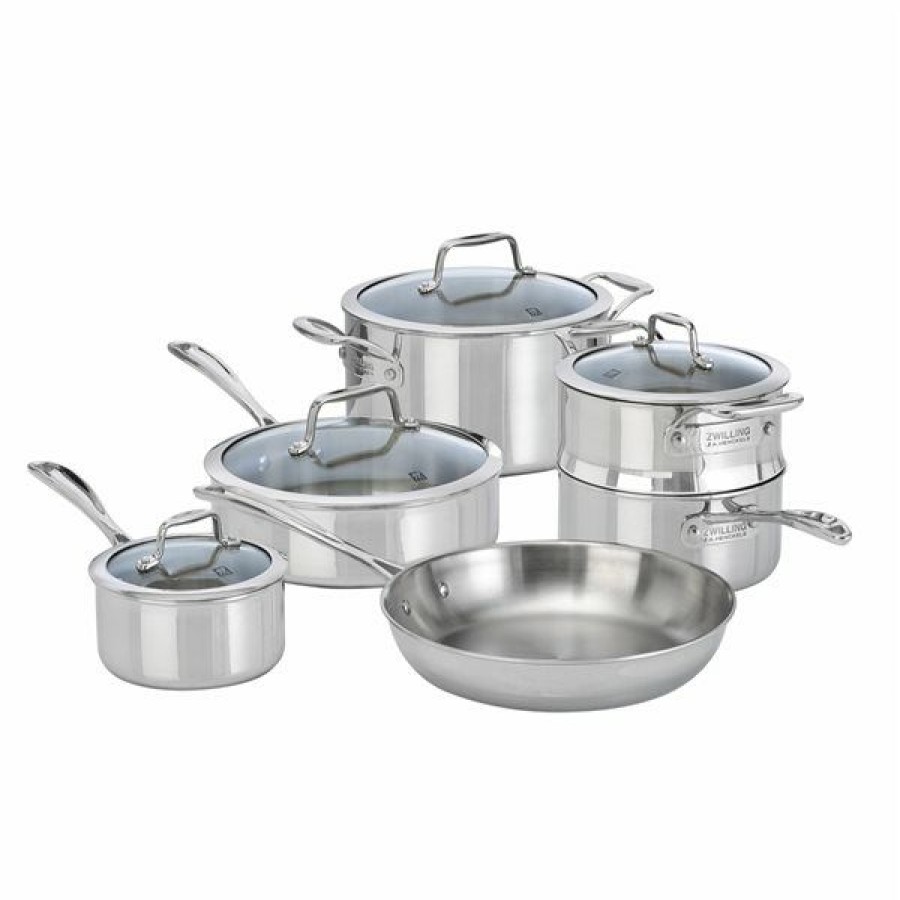 * Zwilling Vista Clad Silver Stainless Steel Cookware Set With Lids 6-Piece Hot Selling | Kitchenware