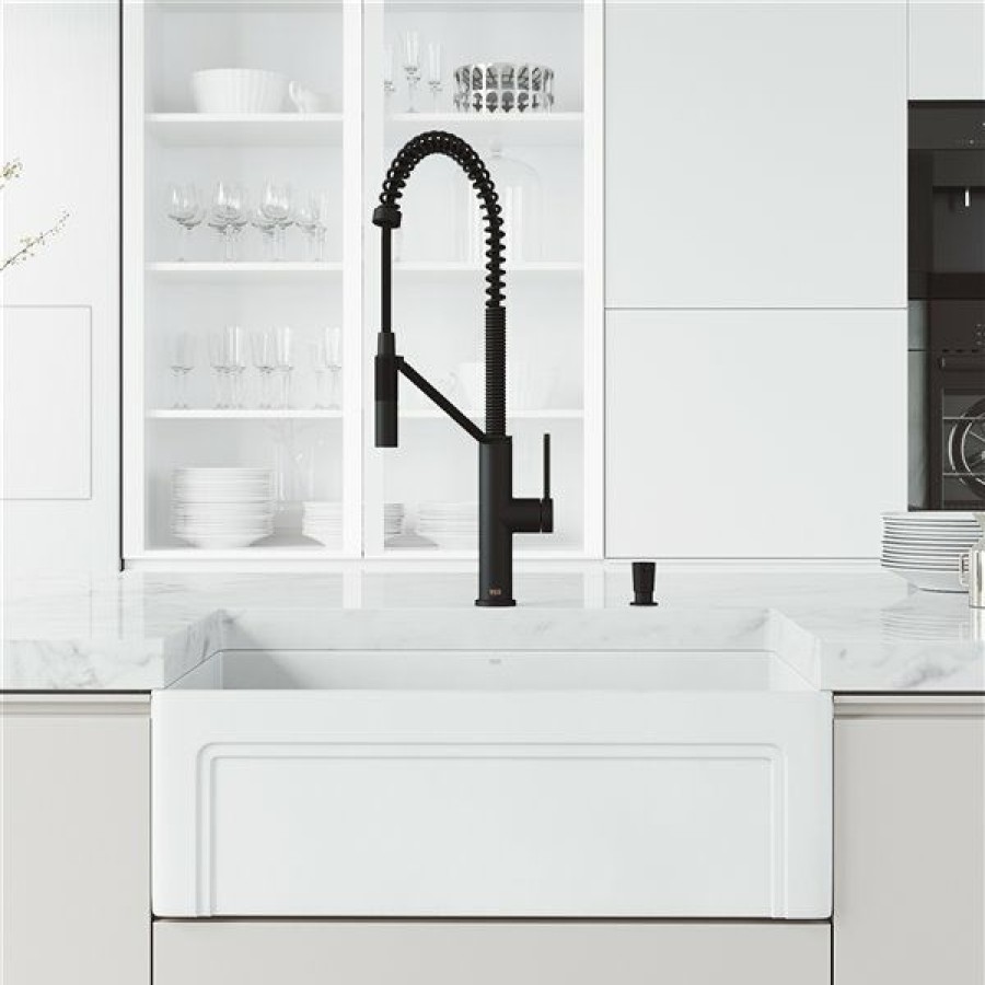 * Vigo Matte Stone All-In-One Kit Kitchen Sink, 36-In X 14-In, Matte White Discount | Kitchen Sinks