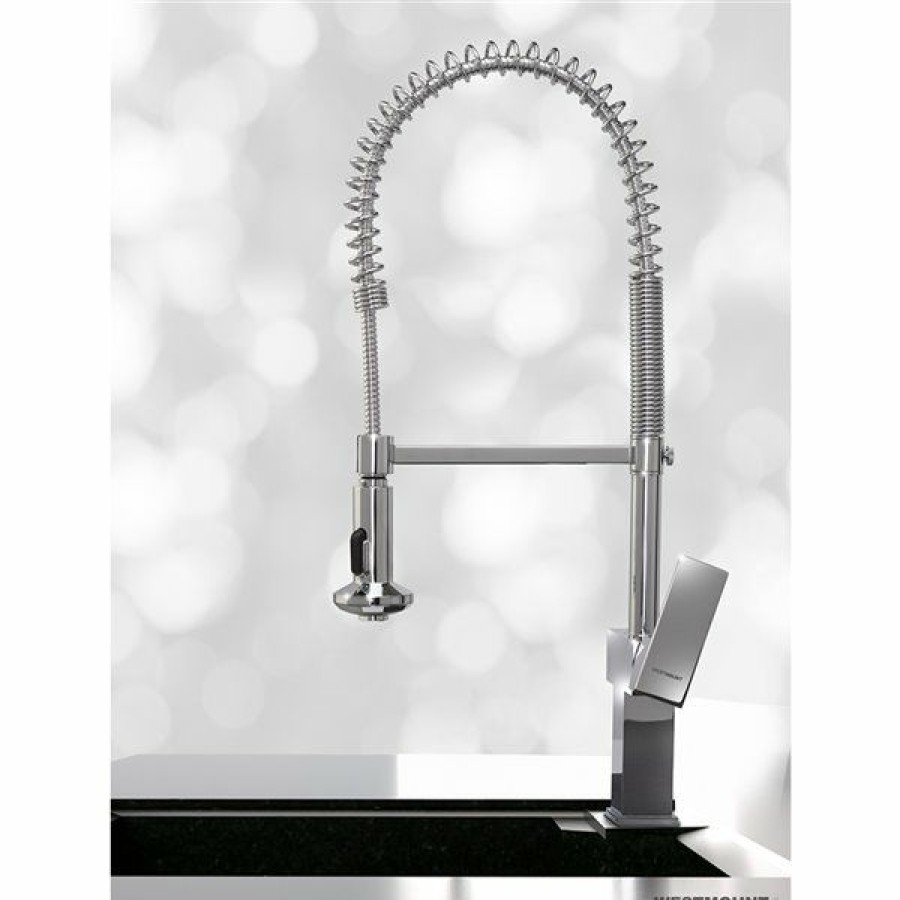 * Westmount Waterworks Nicolette Polished Chrome 1-Handle Deck Mount Pull-Down Kitchen Faucet (Deck Plate Included) Cheap | Kitchen Faucets