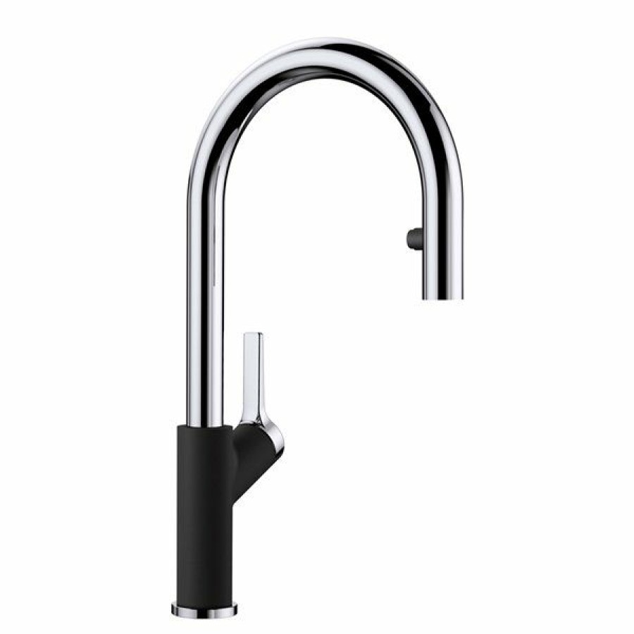 * Blanco Urbena Chrome/Coal Black 1-Handle Deck Mount Pull-Down Handle/Lever Residential Kitchen Faucet Hot Selling | Kitchen Faucets