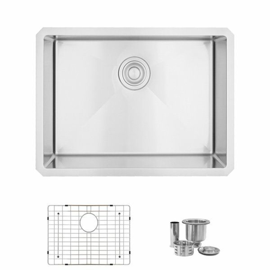 * Stylish 25-In Single Bowl Undermount Stainless Steel Kitchen Sink Online Sale | Kitchen Sinks