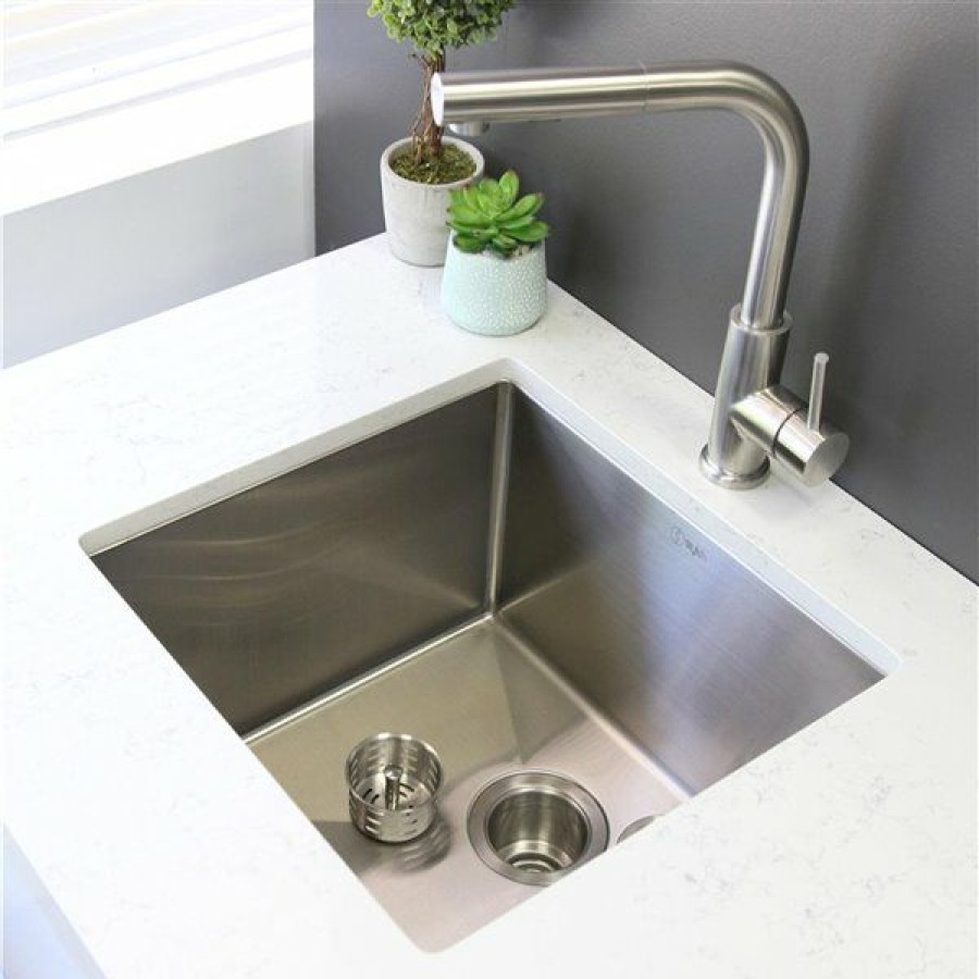 * Stylish 25-In Single Bowl Undermount Stainless Steel Kitchen Sink Online Sale | Kitchen Sinks