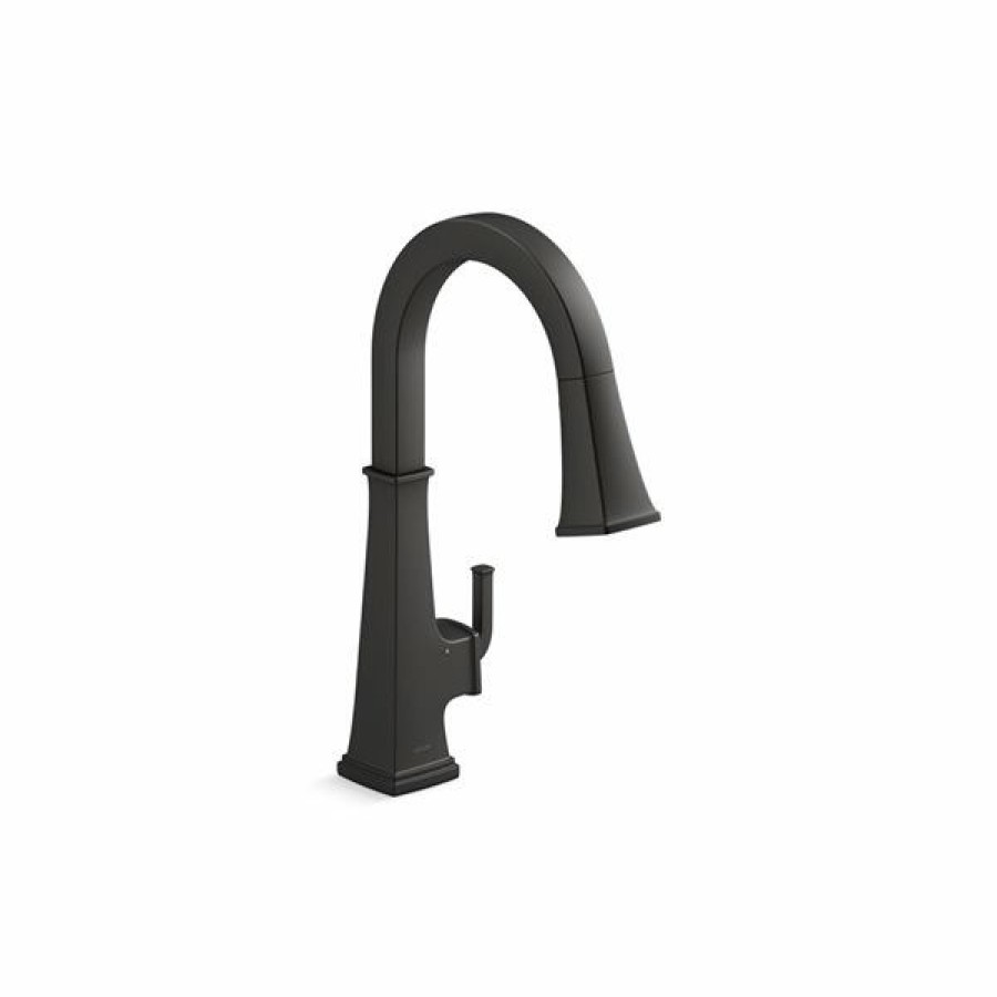 * Kohler Riff Black Touchless Pull-Down Kitchen Sink Faucet With Kohler Konnect Sale Online | Kitchen Faucets