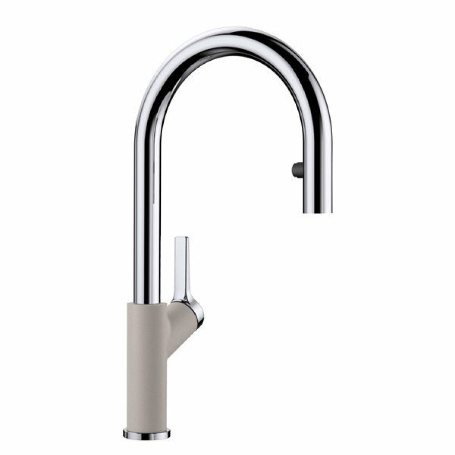 * Blanco Urbena Chrome/Concrete Gray 1-Handle Deck Mount Pull-Down Handle/Lever Residential Kitchen Faucet Outlet Sale | Kitchen Faucets