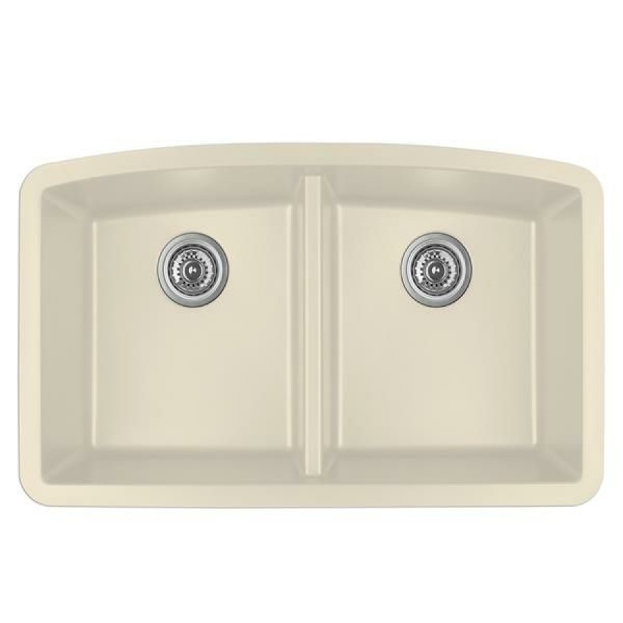 * Outlet Karran Bisque Quartz 32.5-In Double Kitchen Sink | Kitchen Sinks